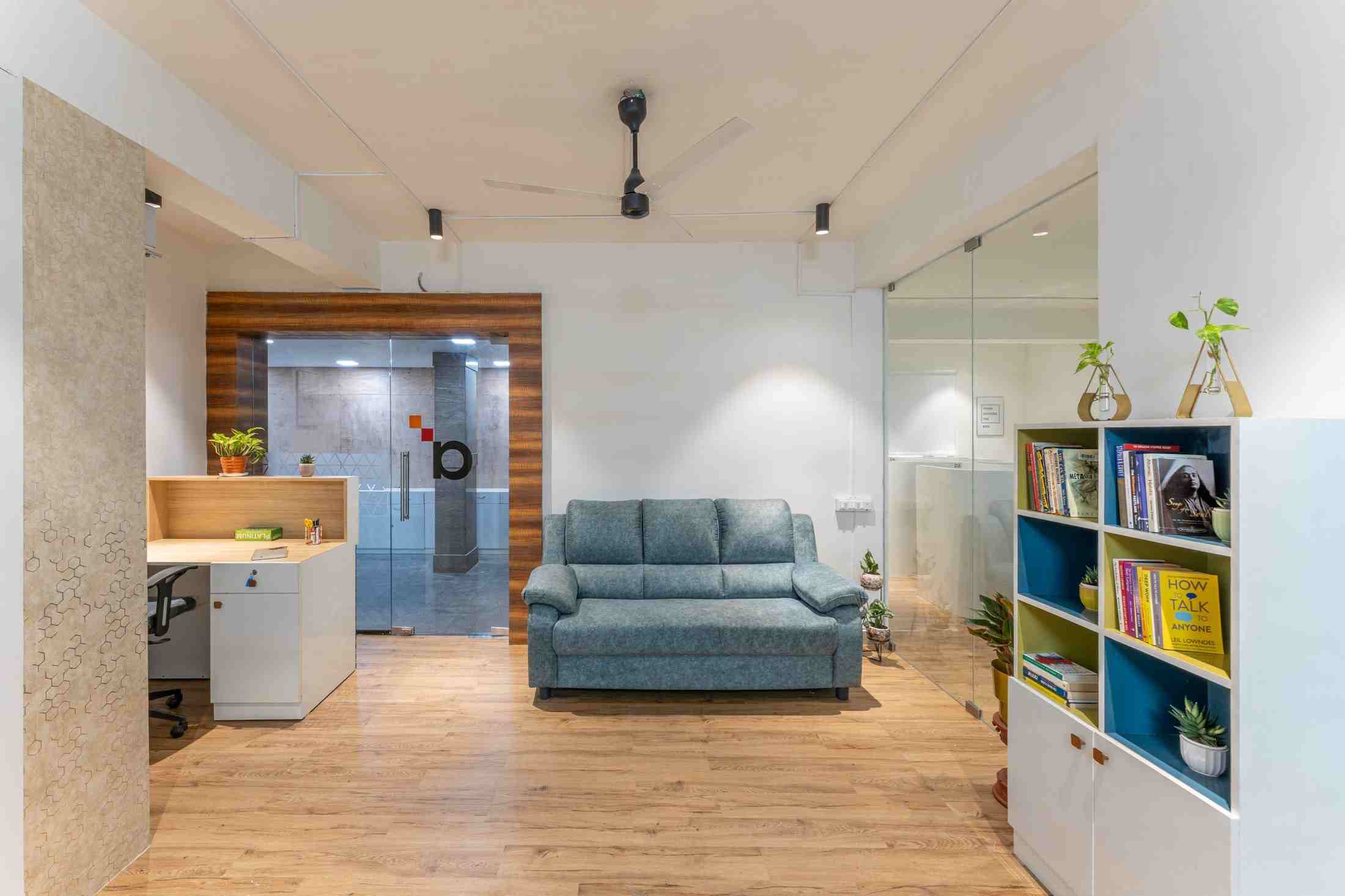 Lounge and reception area at Atrium Coworks, Teynampet